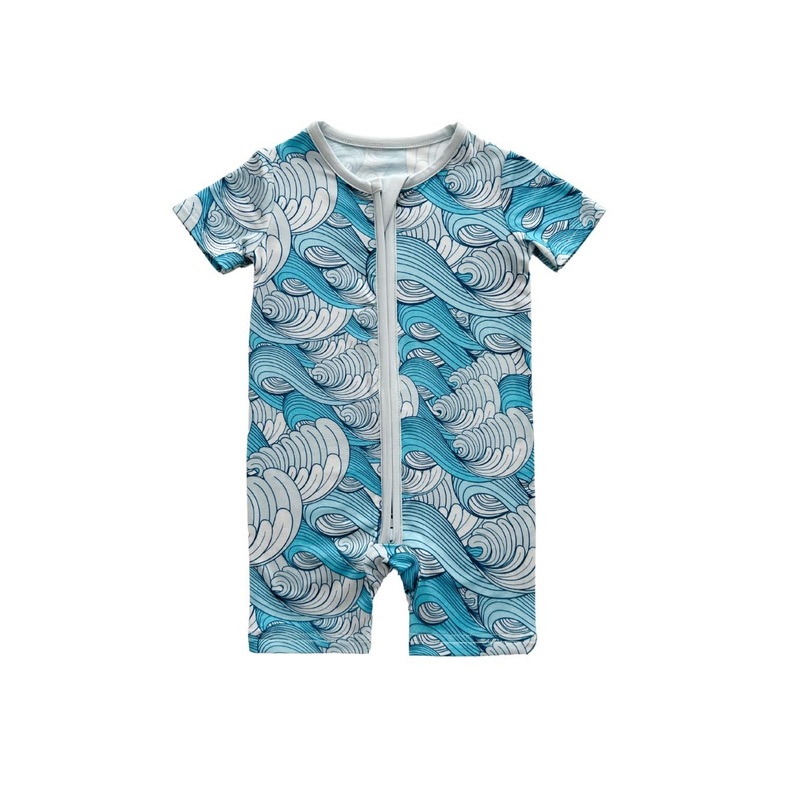 Bamboo Shorty Romper | Delmar|0-3M|3-6M|6-12M|12-18M|18-24M