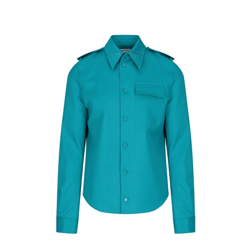Bottega Veneta Grain De Poudre Wool Shirt