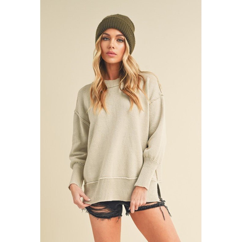 Ina Sweater|BLACK|OLIVE|IVORY|COBALT|RED|Green|HEATHER GRAY|PEARL|S