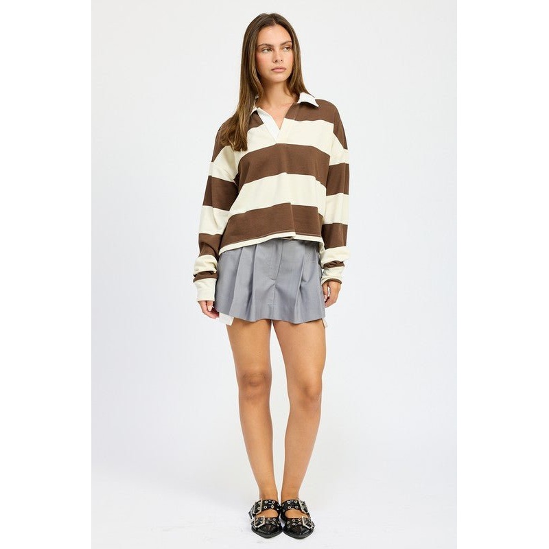 PLEATED MINI SKIRT|LATTE|GREY|S|M|L