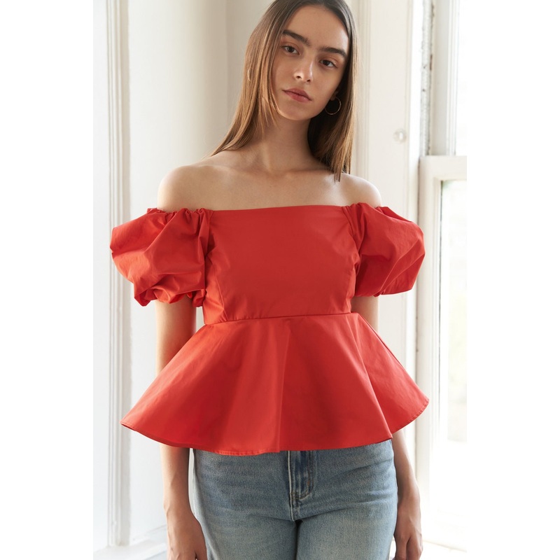 STUNNING GLORY WOVEN TOP|ORANGE|S|M|L