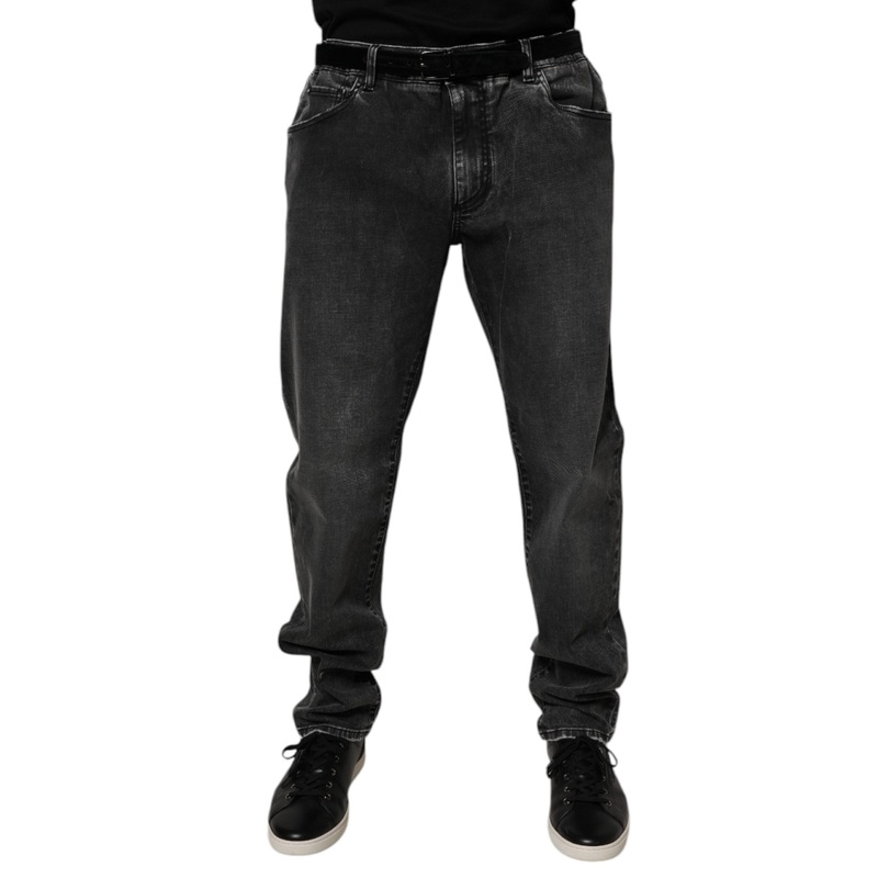 Dolce & Gabbana Black Cotton Stretch Skinny Men Denim Jeans