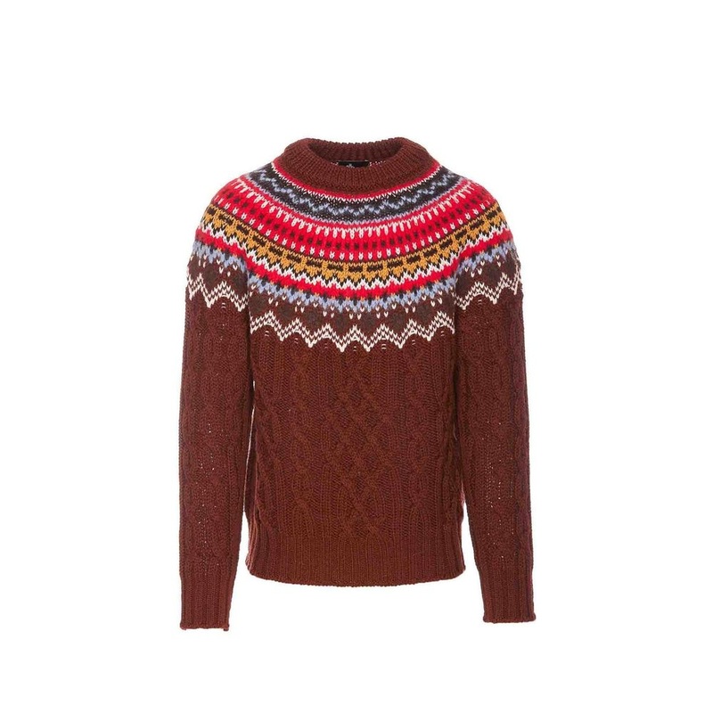 Moncler Grenoble Fair Isle Intarsia Cable-knit Wool Jumper