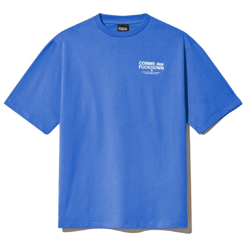 Comme Des Fuckdown Blue Cotton T-Shirt
