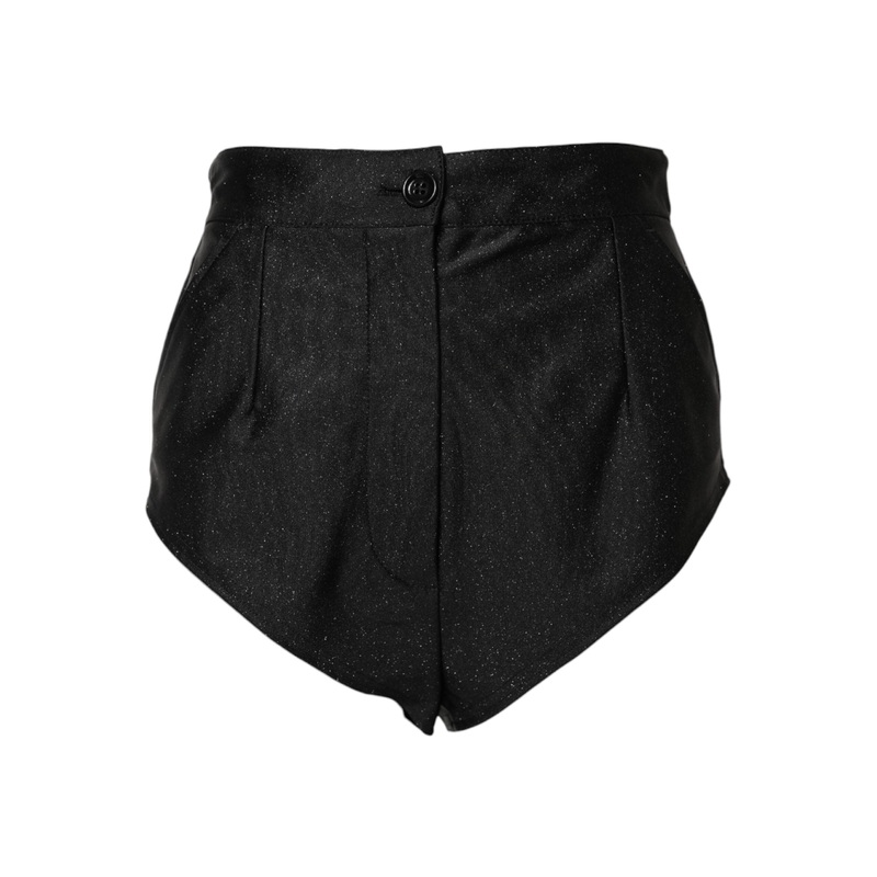 Dolce & Gabbana Black Viscose High Waisted Hot Pants Shorts