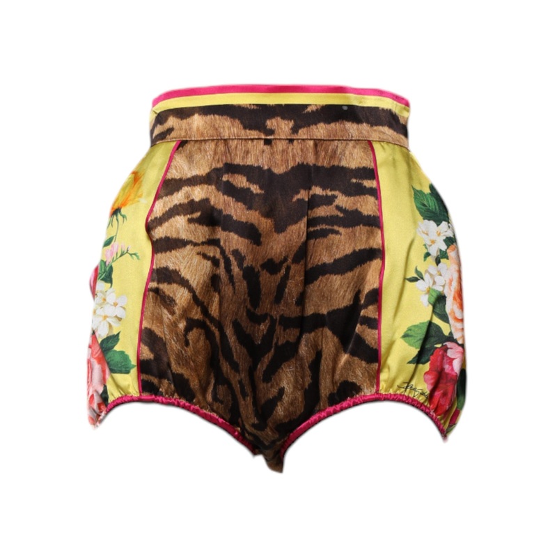 Dolce & Gabbana Multicolor Floral High Waist Hot Pants Shorts