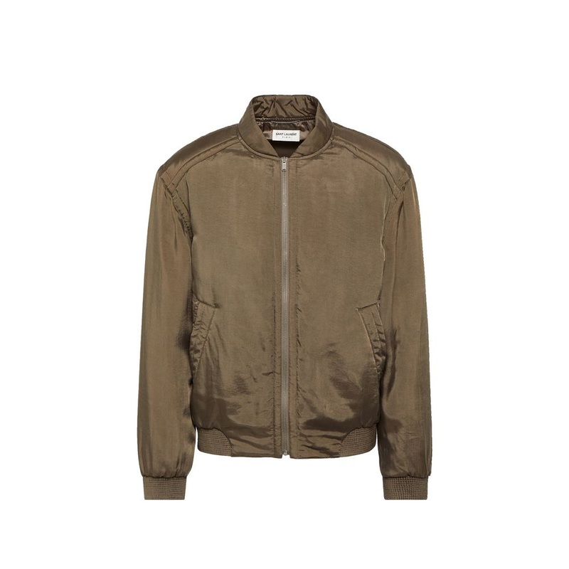 Saint Laurent Twill Teddy Bomber Jacket