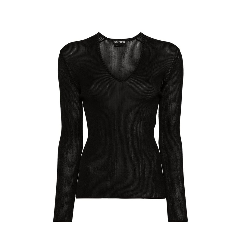Tom Ford Sheer Fine-Ribbed Top