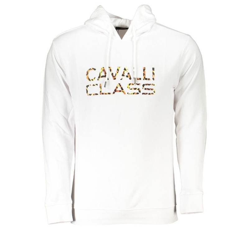 Cavalli Class White Cotton Men’s Sweater