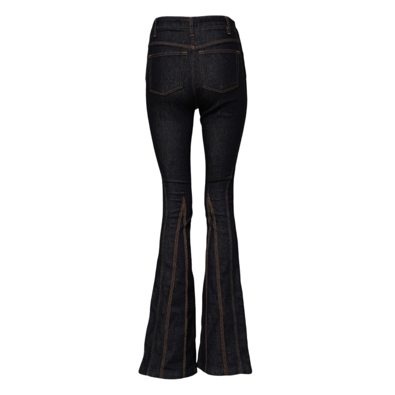 Dolce & Gabbana Black Cotton Mid Waist Bootcut Denim Jeans