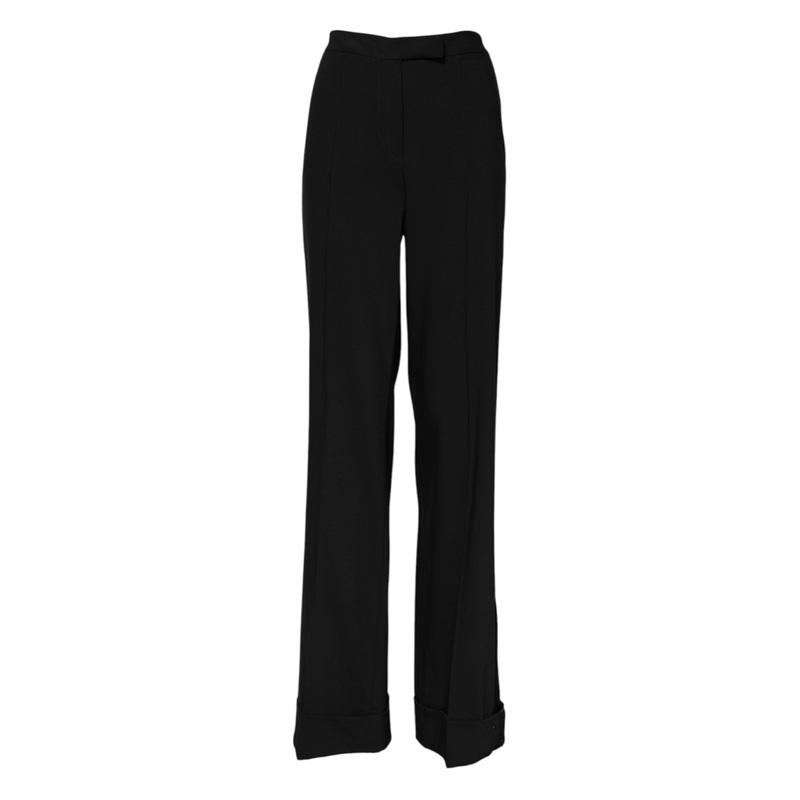 Dolce & Gabbana Black Wool High Waist Flared Pants