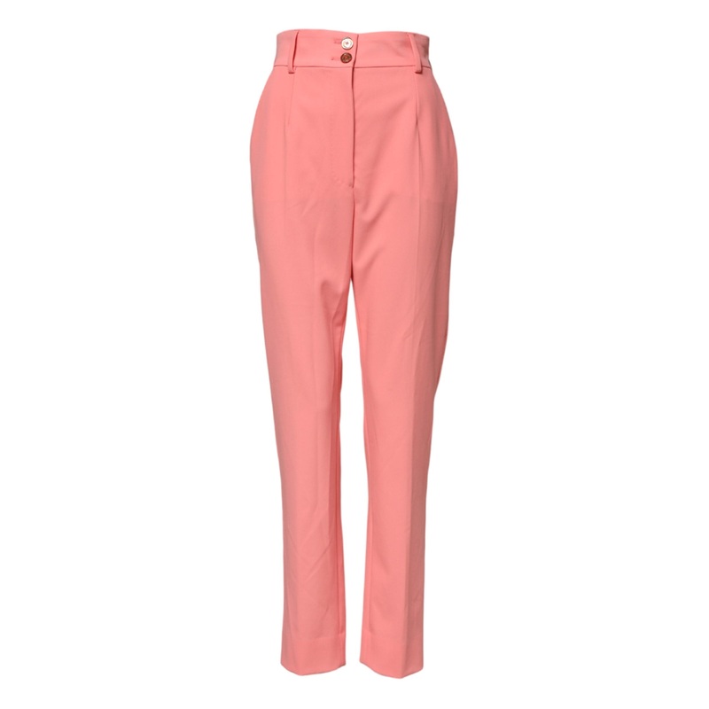 Dolce & Gabbana Pink High Waist Tapered Dress Pants