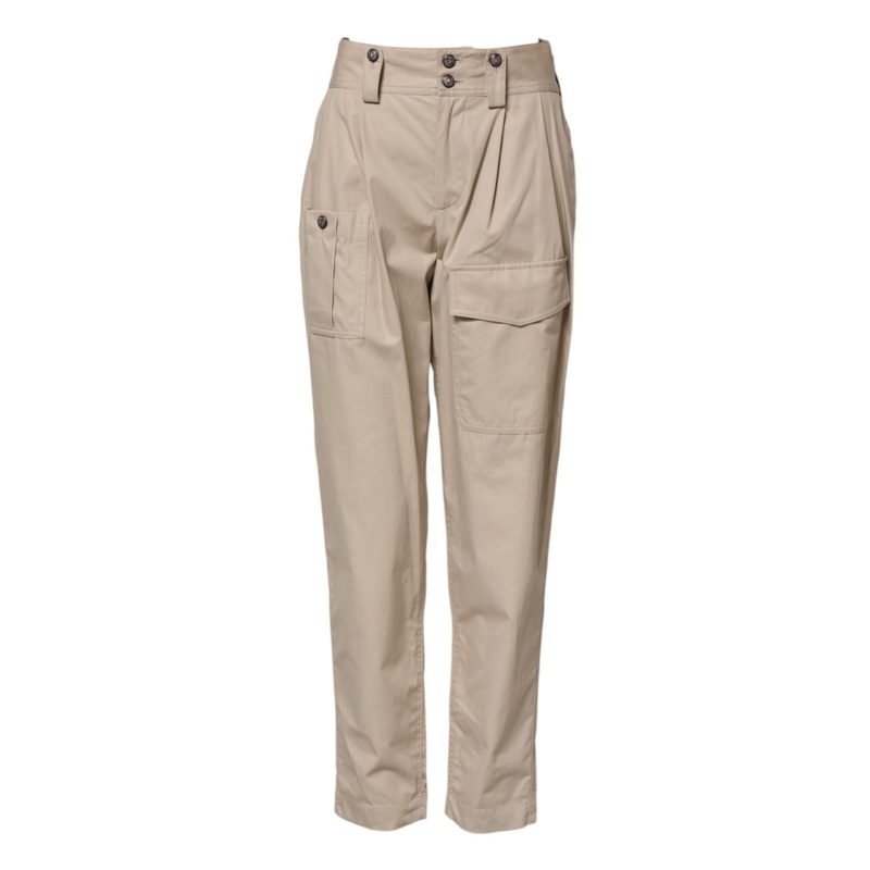 Dolce & Gabbana Beige Cotton High Waisted Pants