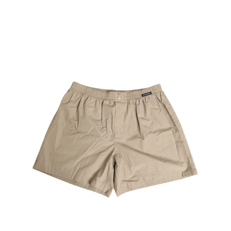 Dolce & Gabbana Beige Cotton Regular Boxer Shorts Underwear