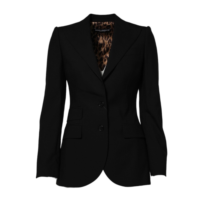Dolce & Gabbana Black Wool Single Breasted Coat Jacket