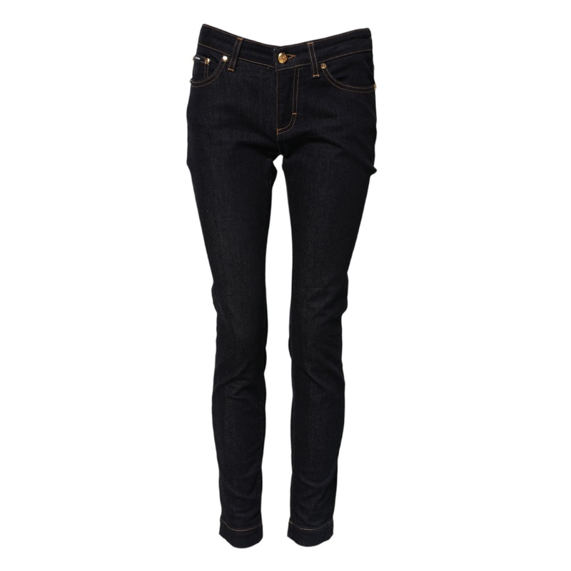 Dolce & Gabbana Blue Cotton PRETTY LowWaist Skinny Denim Jeans