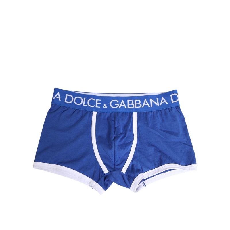 Dolce & Gabbana Blue Cotton Stretch Regular Boxer Underwear