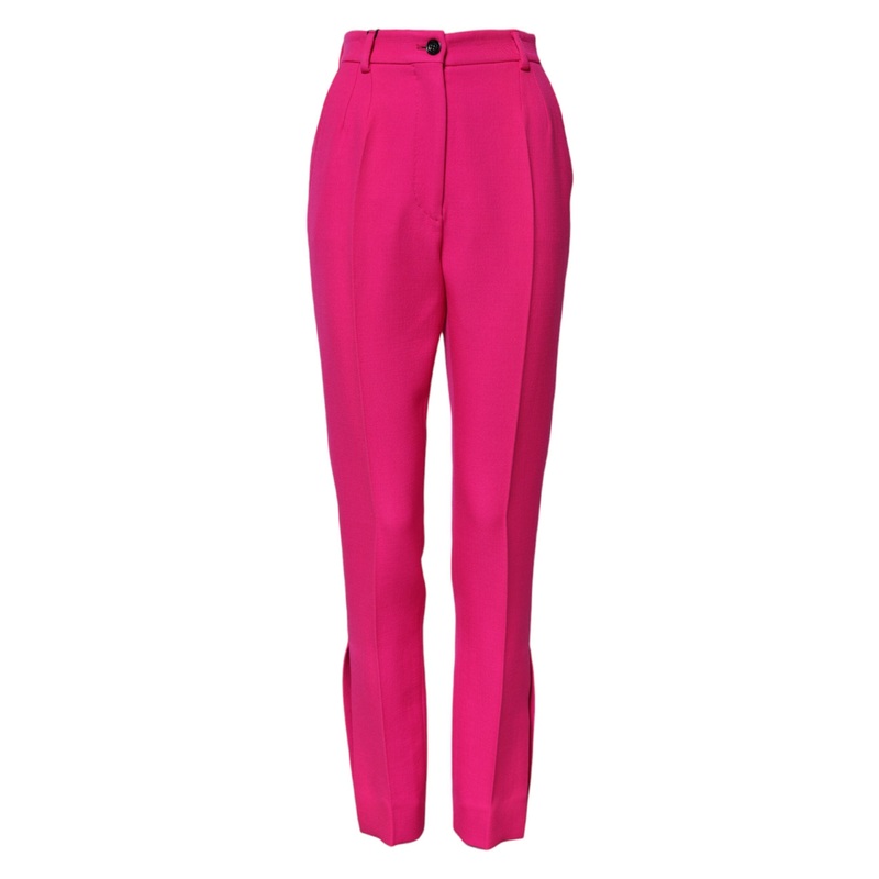 Dolce & Gabbana Fuchsia Pink HighWaist Tapered Trouser Pants