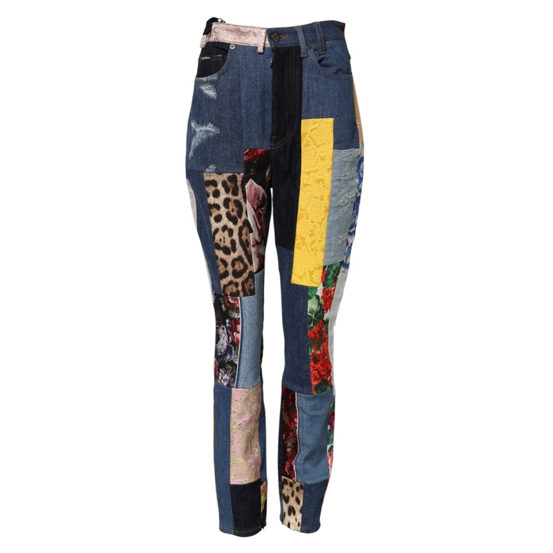 Dolce & Gabbana Multicolor Patchwork Skinny Denim Jeans