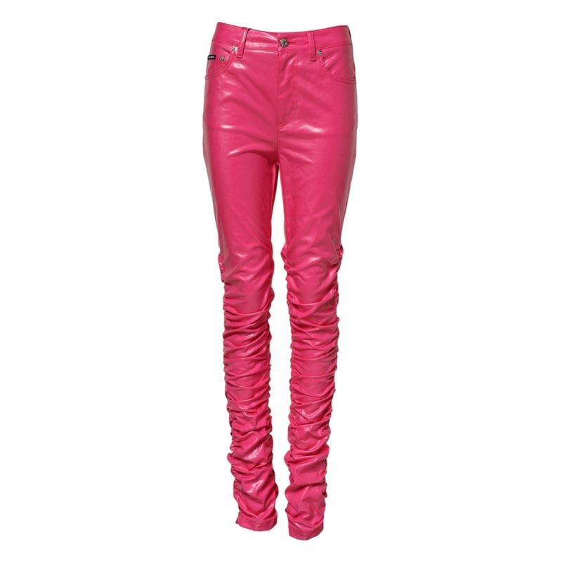 Dolce & Gabbana Pink Cotton High Waisted Skinny Denim Jeans