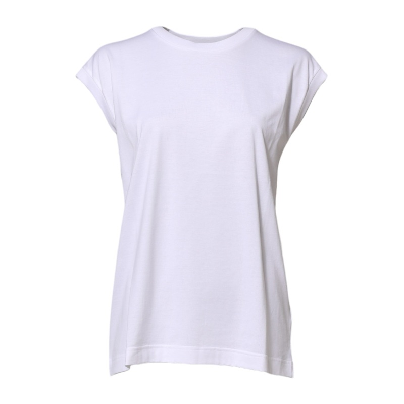 Dolce & Gabbana White Cotton Sleeveless Women Tank T-shirt