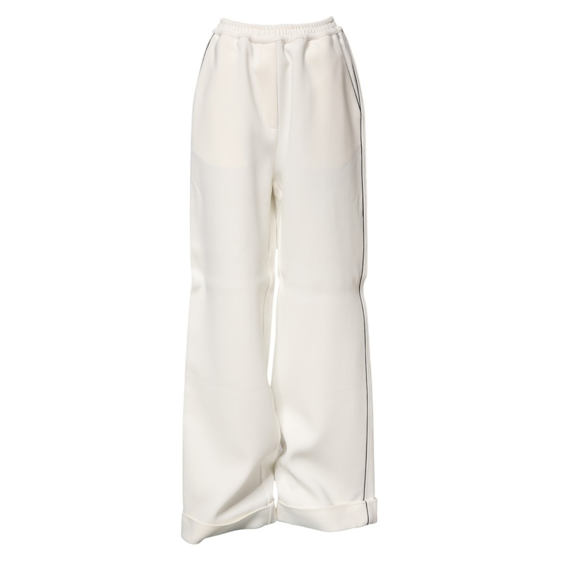 Dolce & Gabbana White Viscose Wide Leg Pull On Pants