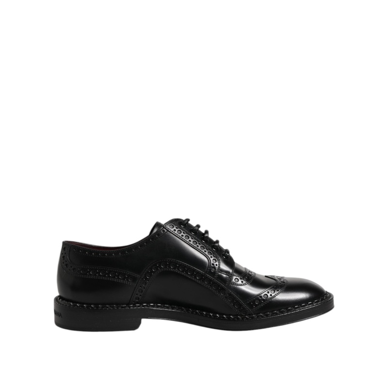 Dolce & Gabbana Black Calf Leather Derby Formal Dress Shoes