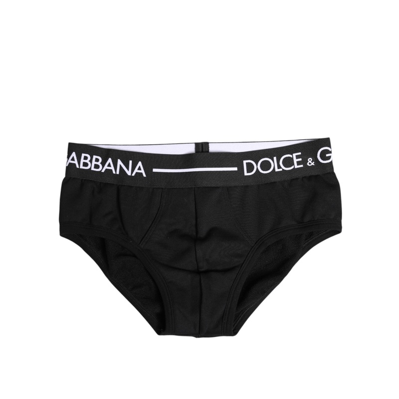 Dolce & Gabbana Black Cotton Stretch Regular Brief Underwear