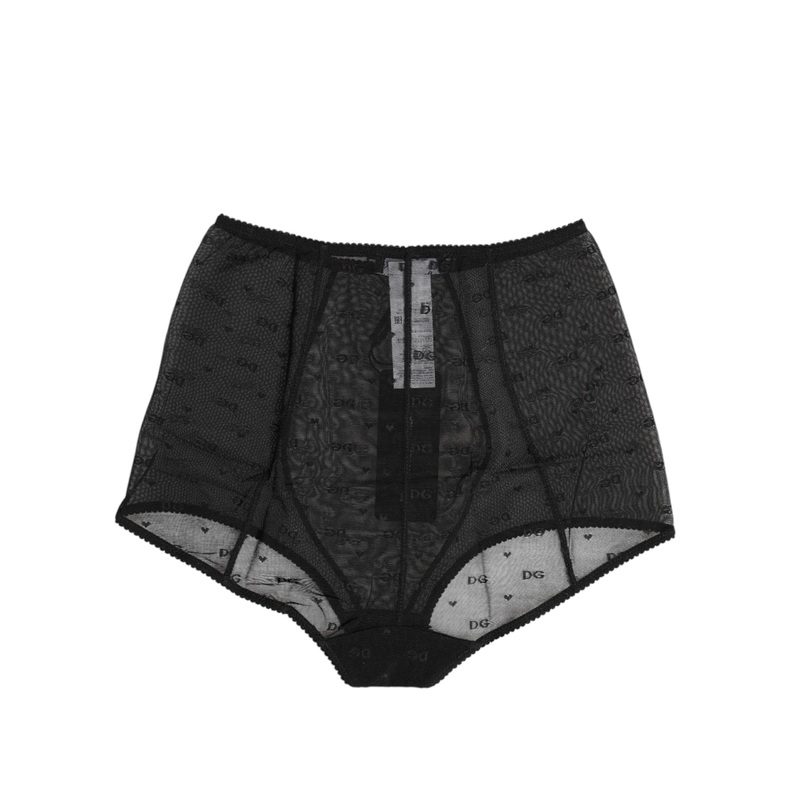 Dolce & Gabbana Black Logo Girdle High Waisted Panty Underwear