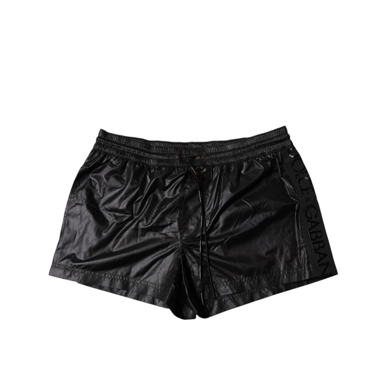 Dolce & Gabbana Black Polyester Beachwear Shorts Swimwear