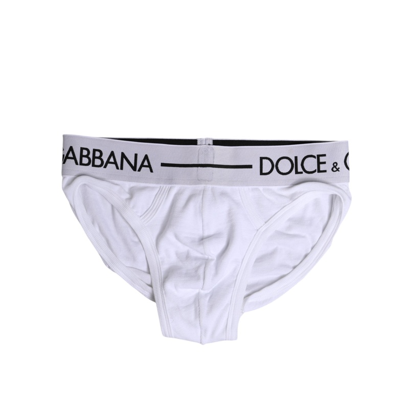 Dolce & Gabbana White Cotton Stretch Regular Brief Underwear