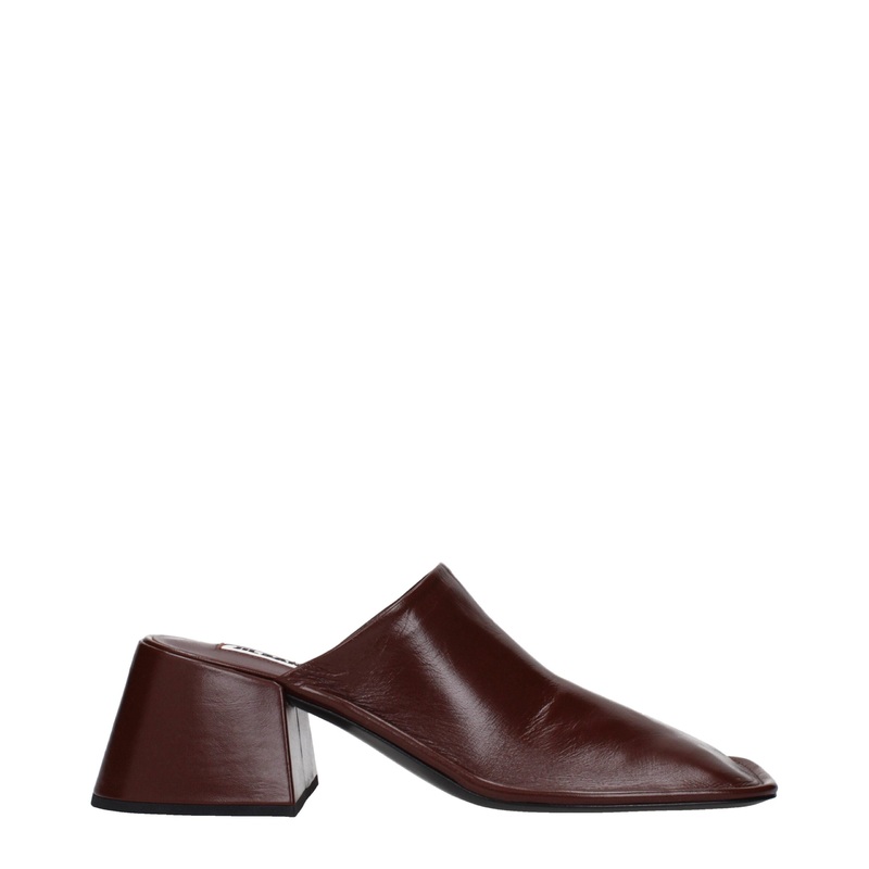 Jil Sander Red Leather Mules|EU38/US8