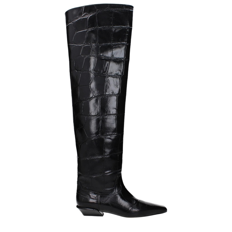Paris Texas Black Leather Over The Knee