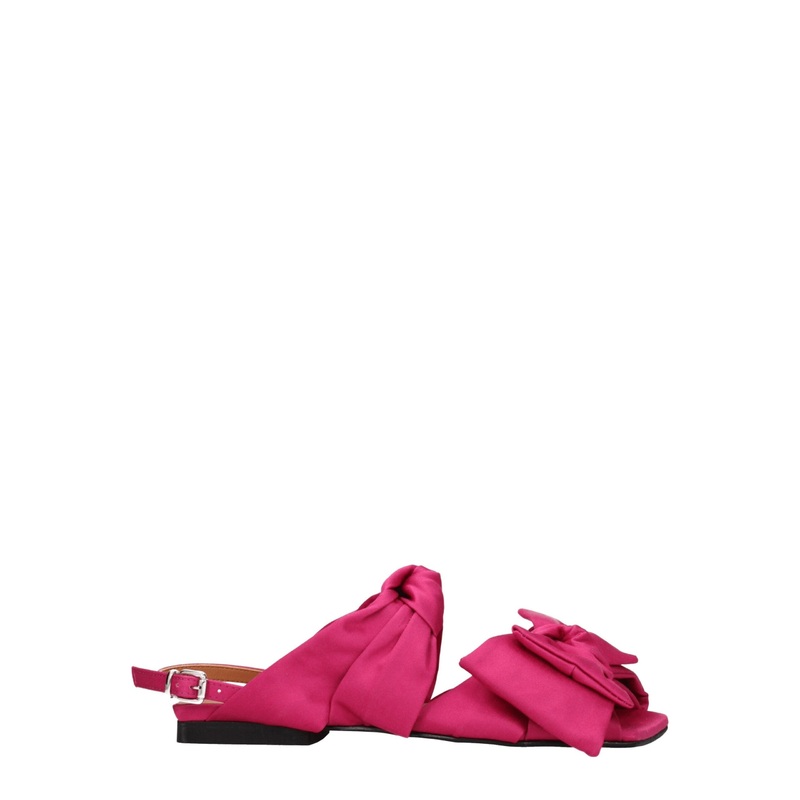 Ganni Pink Fabric Flat Sandals