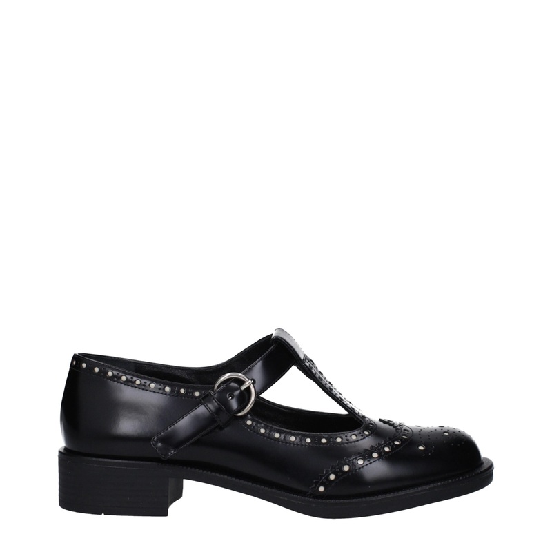 Miu Miu Black Leather Slip-On Loafers