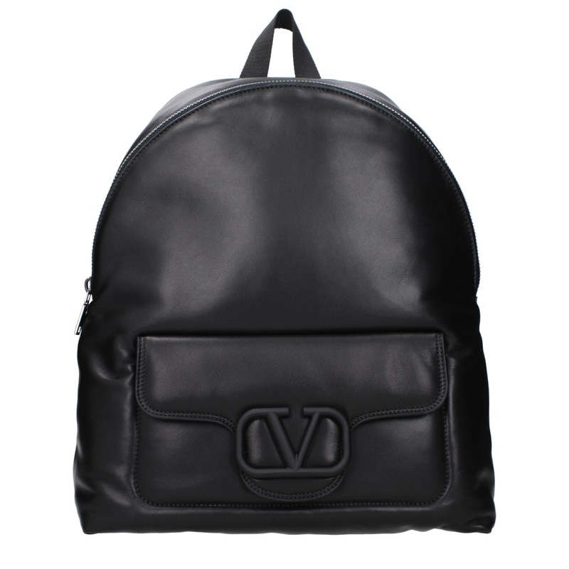Valentino Garavani Black Leather Backpacks