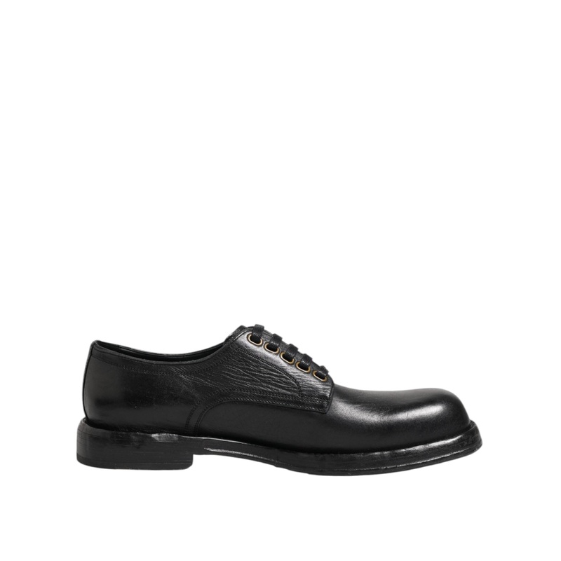Dolce & Gabbana Black Leather Lace Up Derby Formal Shoes