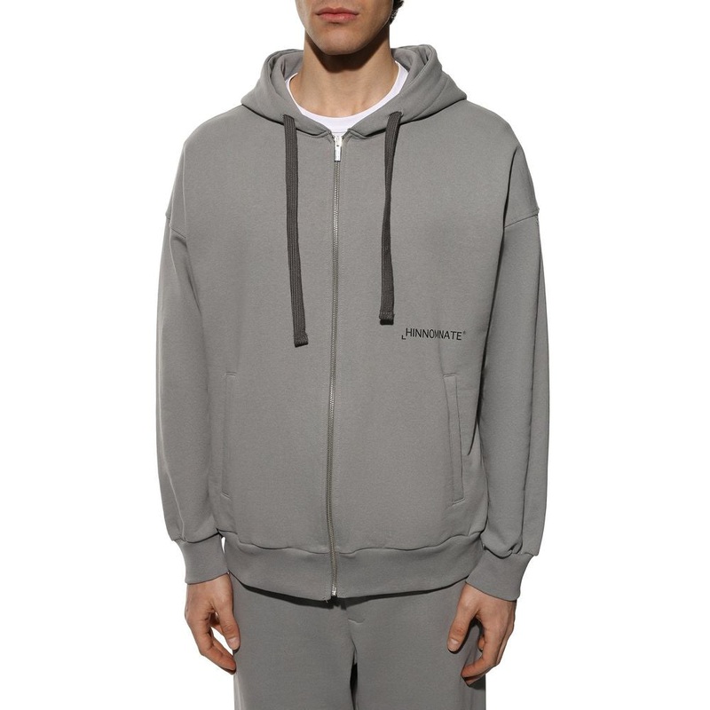 Hinnominate Gray Cotton Men’s Hooded Sweatshirt