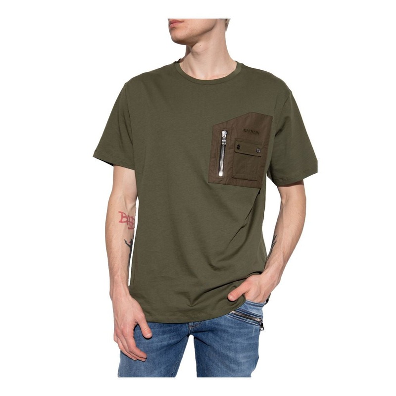 Balmain Green Cotton T-Shirt|L