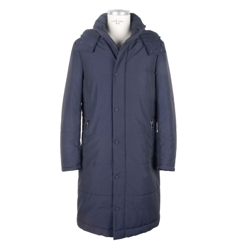 Made in Italy Blue Wool Men’s Raincoat