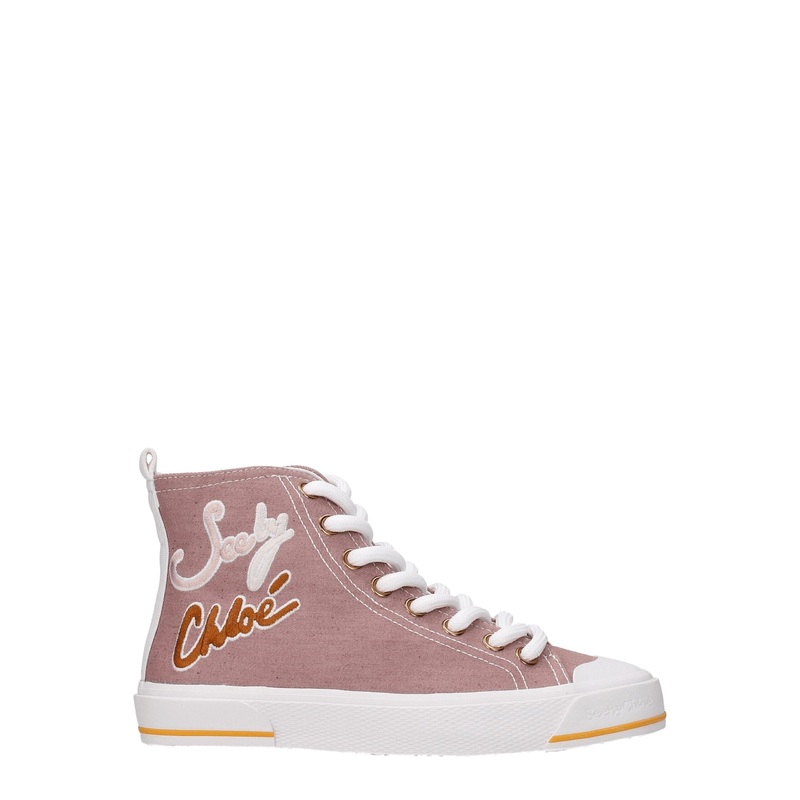 See By Chlo Pink Fabric High Tops