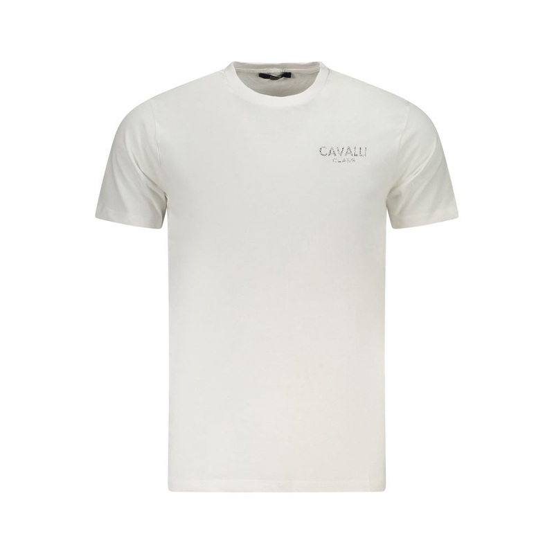 Cavalli Class White Cotton Men’s T-Shirt