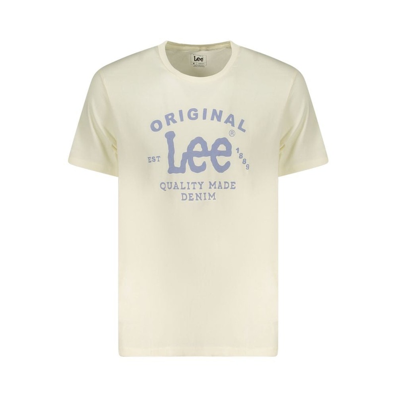 Lee Beige Cotton Men T-Shirt|L|XXL