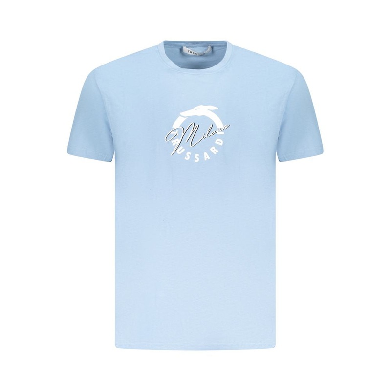 Trussardi Light Blue Cotton Men T-Shirt