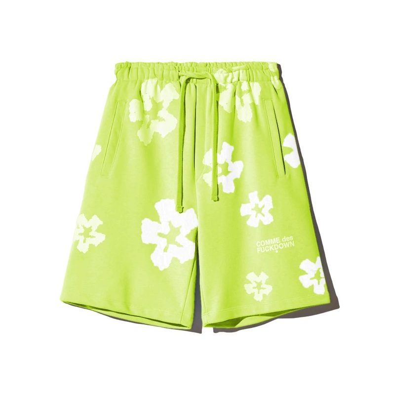 Comme Des Fuckdown Green Cotton Short