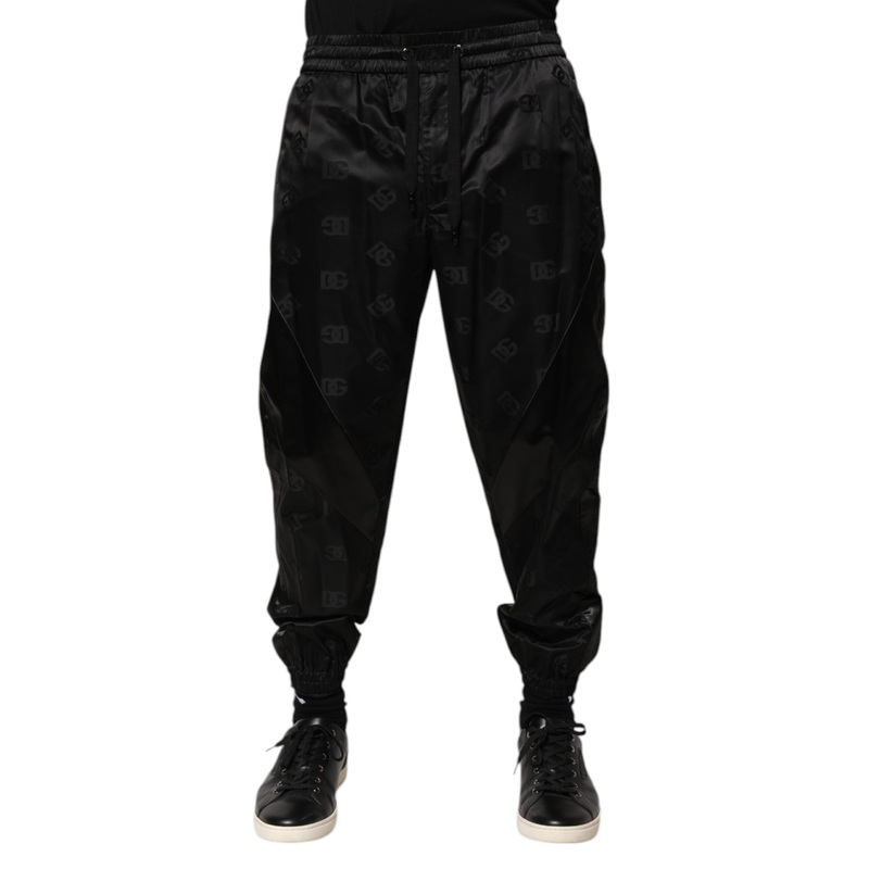 Dolce & Gabbana Black Logo DG Print Men Jogger Sweatpants Pants