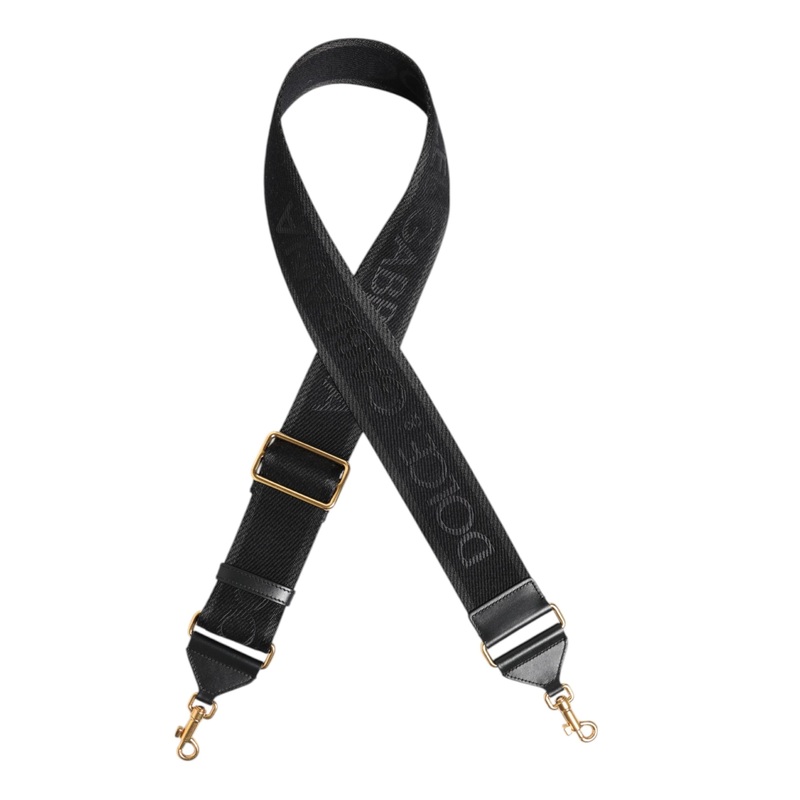 Dolce & Gabbana Black Solid Viscose Bag Shoulder Strap