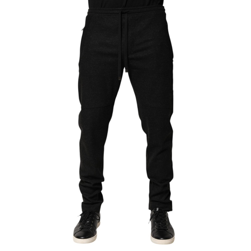 Dolce & Gabbana Marl Black Wool Blend Jogger Sweatpants Pants