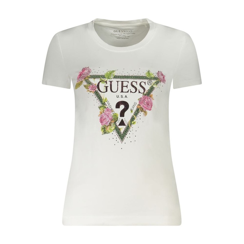 Guess Jeans White Cotton Tops & T-Shirt