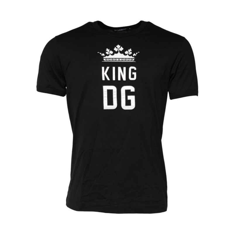 Dolce & Gabbana Black DG King Crown Cotton Crew Neck T-shirt